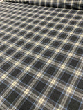 Classic Plaid Flannel Wool Suiting - Grey / Blue / Ivory