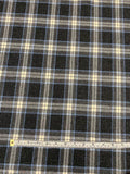 Classic Plaid Flannel Wool Suiting - Grey / Blue / Ivory