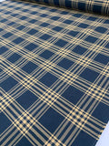 Plaid Heavy Twill Cotton Suiting - Navy / Mustard
