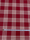 Plaid Heavy Twill Cotton Suiting - Red / Ivory