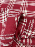 Plaid Heavy Twill Cotton Suiting - Red / Ivory
