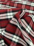 Plaid Cotton Suiting - Red / White / Black