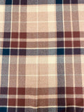Large-Scale Plaid Flannel Wool - Mocha / Chocolate / Navy