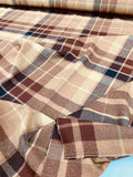Large-Scale Plaid Flannel Wool - Mocha / Chocolate / Navy