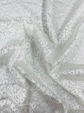 Floral Fil Coupé Polyester Chiffon - Off-White