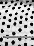 Polka Dots and Circles Fil Coupé Silk Chiffon - White / Black