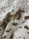 Novelty Animal Pattern Flocked Silk Habotai - Beige / Brown