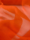 Novelty Crinkled Silk Organza - Coral-Orange