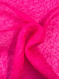 Double Layer Ruched Novelty Silk Organza - Hot Pink