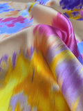 Abstract Design Light-Weight Silk Zibeline - Salmon / Purple / Magenta / Orange