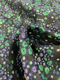 J Mendel Textured Circle Clusters Metallic Brocade - Black / Navy / Purple / Green