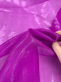 Novelty Lamé Jacquard Silk Organza - Hot Purple