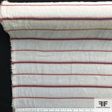 Striped Cotton & Silk Print - Beige/Orange/Navy