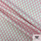 Summer Chic Geometric Brocade - Pink/White