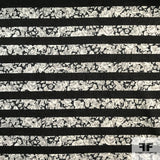 Italian Floral Striped Printed Stretch Rayon Jersey Knit - Grey/Black