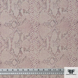 Snakeskin Printed Silk Crepe De Chine - Beige/Purple