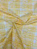 Coach Wavy Gingham Plaid Printed Cotton Voile  - Yellow / White