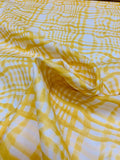 Coach Wavy Gingham Plaid Printed Cotton Voile  - Yellow / White