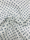 Japanese Fine Geometric Printed Cotton - Navy / White