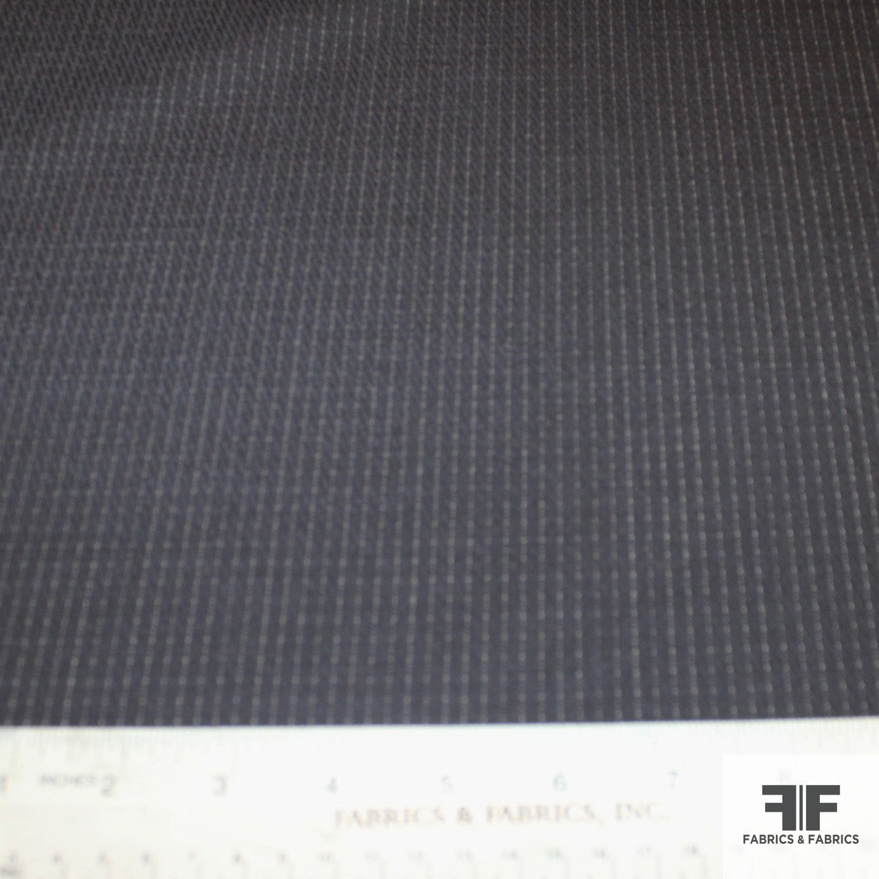 Pin Stripe Wool Suiting - Black