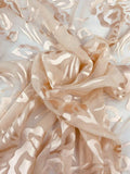 Abstract Floral Graphic Burnout Silk Chiffon - Blush
