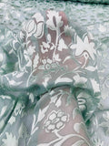 Floral Burnout Silk Chiffon - Sage