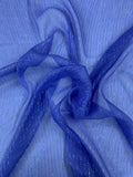 Vertical Lurex Pinstripe Crinkled Silk Chiffon - Periwinkle / Gold