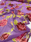 Floral Burnout Silk Chiffon - Lavender / Mauve / Pink / Lime