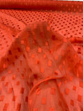 Rectangles Fil Coupé Silk Chiffon - Orange-Red