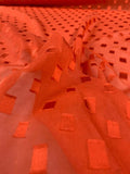 Rectangles Fil Coupé Silk Chiffon - Orange-Red