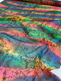 Tie-Dye Web Design Crinkled Silk Chiffon - Multicolor