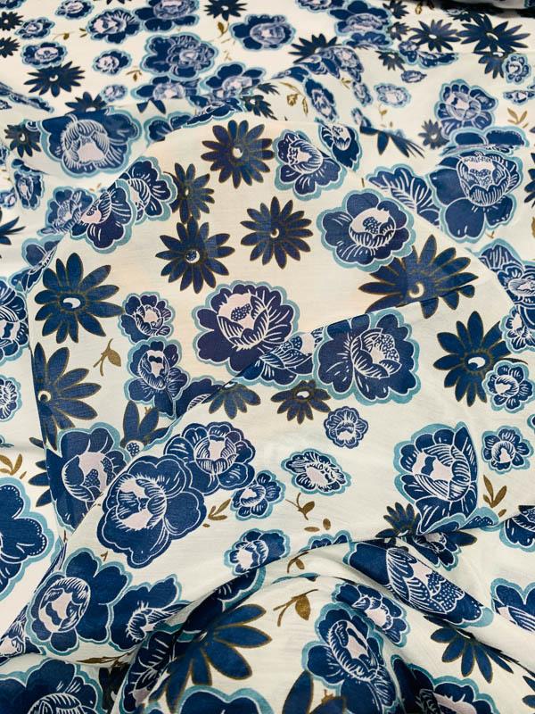 NEW! Designer Silk Rayon Velvet Fabric By yard- Floral Green Olive