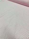 Classic Gingham Seersucker Cotton Shirting - Pink / White