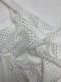 Multi-pattern Embroidered Cotton Eyelet - White