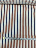 Vertical Striped Printed Linen - Off-White / Blue / Saddle