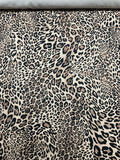 Animal Pattern Cotton Stretch Velveteen - Tan / Brown / Black