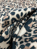 Animal Pattern Cotton Stretch Velveteen - Tan / Brown / Black