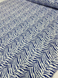 Tiger Pattern Stretch Printed Cotton Pique - Purple / White