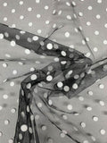 Famous NYC Designer Small Polka Dot Flocked Tulle - Black / White