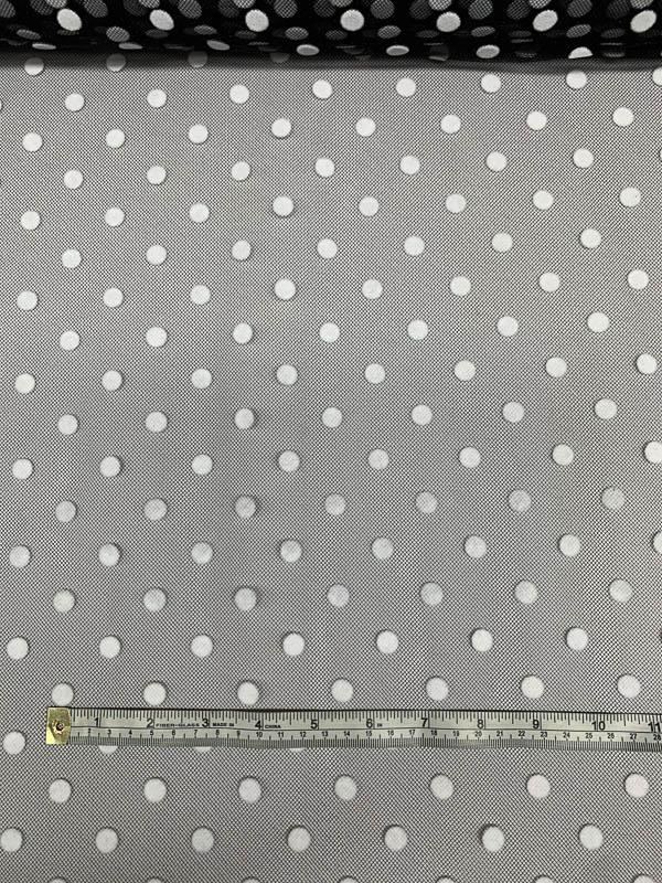 Flocking Big Polka DOT Lace Tulle Mesh Fabric in Stock - China