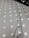 Famous NYC Designer Large Polka Dot Flocked Tulle - Black / White
