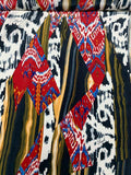 Tribal Vibes Printed Silk Crepe de Chine - White / Black / Red / Multi
