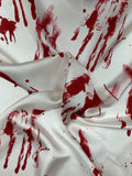 Bloody Hands Printed Silk Twill - Off-White / Red