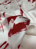 Bloody Hands Printed Silk Twill - Off-White / Red