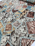 Abstract Collage Printed Silk Crepe de Chine - Multicolor