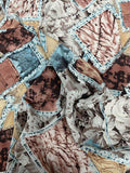Abstract Collage Printed Silk Crepe de Chine - Multicolor