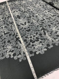 Royal Floral Printed Silk Crepe de Chine - Grey / White / Black