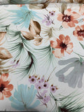 Gentle Watercolor Floral Printed Silk Crepe de Chine - Multicolor