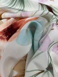 Gentle Watercolor Floral Printed Silk Crepe de Chine - Multicolor