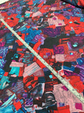 Abstract Printed Heavy Silk Habotai - Multicolor